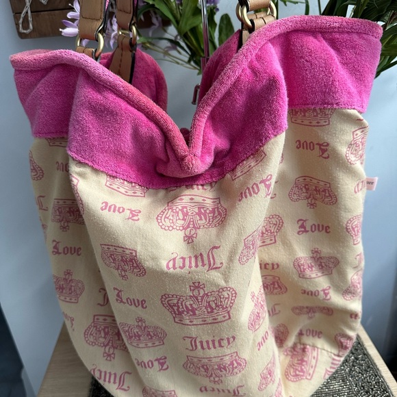 Y2K Vintage Juicy Couture “Choose Juicy” large terry tote bag - Picture 4 of 14